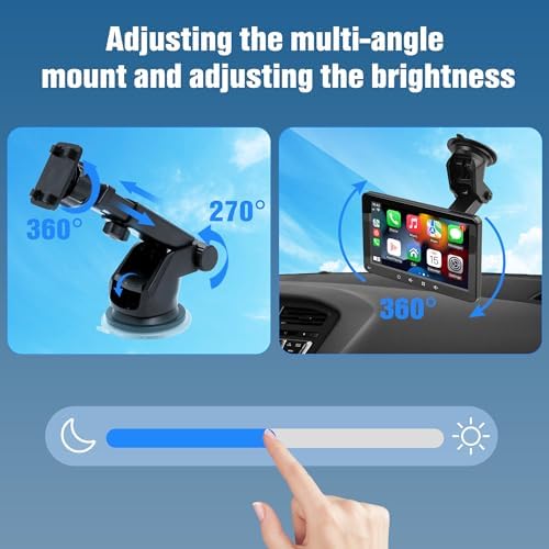 Alltolink 7 inch Wireless Apple Carplay & Android Auto Car Play Screen, Portable Car Tablet Smart Screen with Voice Control, Support Mirror Link, GPS Control for Most Vehicles - Image 3