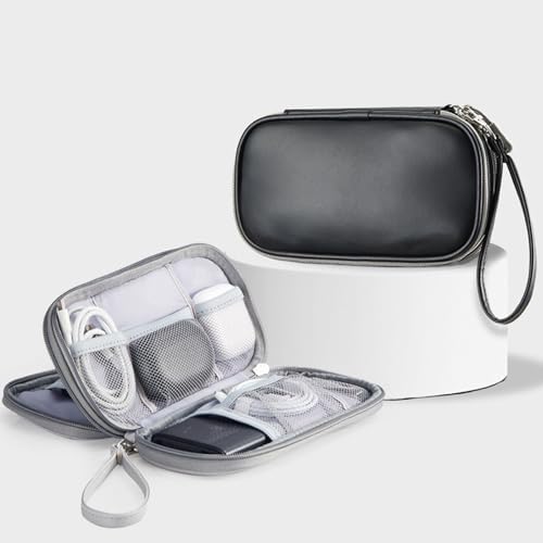 Multi Purpose Travel Storage Bag PU Storage Bag Double Compartments for Technology Gadgets Small Items Travel Electronics Organizers Pouches - Image 7