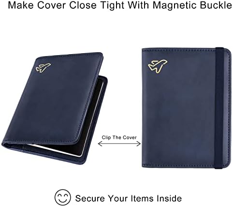 WALNEW Passport Holder, PU Leather Travel Passport Cover Wallet, RFID Passport Case with Card Holder, Travel Essentials for Women Men - Image 5
