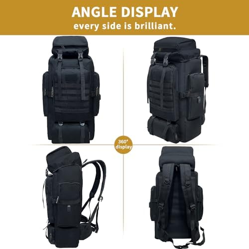 Hiking Backpack, 80L/100L Camping Military Tactical Backpack with USB Charging Port, Waterproof Large Travel Daypack Outdoor Molle Rucksack for Men Women - Image 2