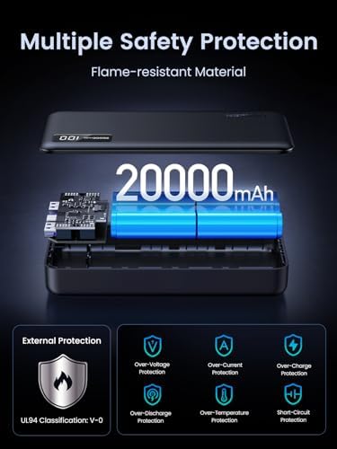 UGREEN Nexode 20000mAh Power Bank Fast Charging, PD 20W & QC 22.5W 3-Port Mobile Phone Portable Charger, USB C Battery Pack Compatible with iPhone Air/17/16, Galaxy S25/S24, iPad Pro, AirPods - Image 5