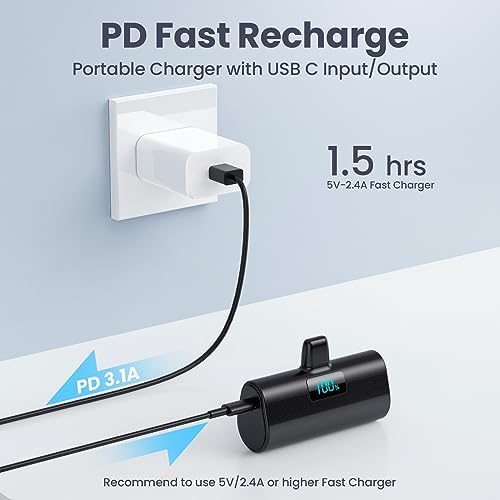 Mini Power Bank Portable Charger for iPhone,Upgraded 5200mAh 20W PD Fast Charging Battery Pack,Ultra-Compact Powerbank Compatible with iPhone 14/14 Plus/14 Pro Max /13/13 Pro Max/12/11/XR/X/8/7/6,etc - Image 6