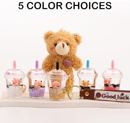 Cute Keychain Kawaii Boba Liquid Bear Keychain Cat Key Chain Backpack Charm Women Men Girl Boy Kid Teens Daughter - Image 7