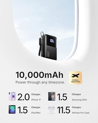 INIU Power Bank, Smallest 10000mAh Portable Charger, Mini 45W Fast Charging USB C Battery Pack with USB C Cable, Travel Essentials Powerbank for iPhone 17 Pro Max /16/15 Series, Samsung S25, iPad etc - Image 5