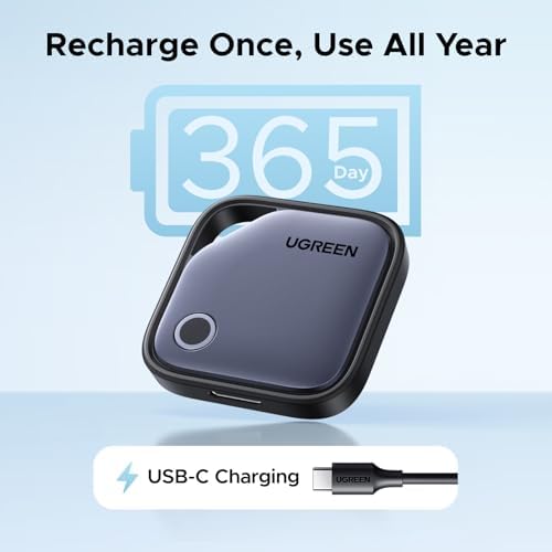 UGREEN FineTrack Duo (4 Pack) for iOS & Android, USB-C Rechargeable Tracker Compatible with Apple Find My and Google Find Hub, Keys Finder and Item Locator for Wallet, Backpack, Luggage and More - Image 3