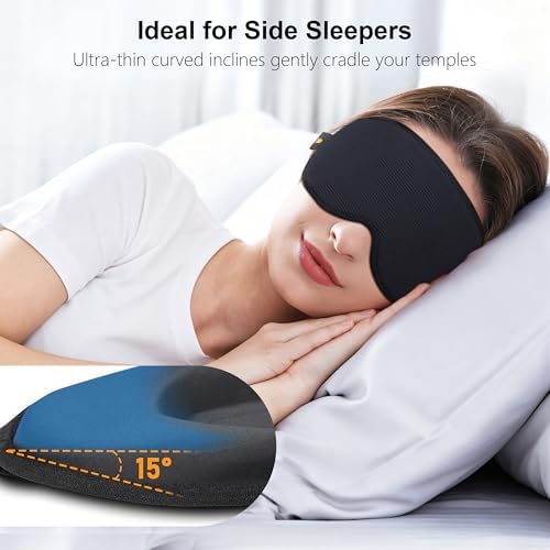 Gritin 100% Blackout Sleep Mask for Women & Men-Zero Eye Pressure Eye Mask for Sleeping, 3D Cutout Eye Movement, Ultra Soft & Comfortable Blindfold for Sleep/Travel Essentials-EarPlugs Included - Image 4