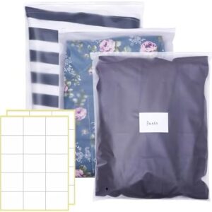 Zhtulck 30Pcs Reusable Ziplock Bags,40X30cm Hospital Bag Maternity Essentials, Travel Bags Organiser with Stickers, Hospital Bag Organiser Pouches Ziplock Bags for Clothes,Shoes,Cosmetics