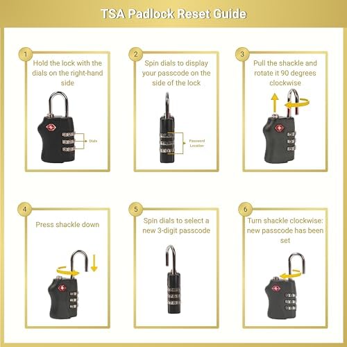 TSA Approved 3 Digit Combination Luggage Locks 2 Packs Assorted Colour - Resettable Travel Padlock for Suitcases Backpack & Gym Locker Security, Travel Accessories and Holiday Essentials - Image 10