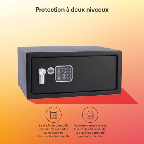 Yale Electronic Laptop Safe – Standard Protection, PIN Keypad + Override Key, Anti-bump Solenoid, Auto Lockdown, Carpeted Interior, Wall/Floor Fixings Included – 24L – YLV/200/DB2 - Image 7