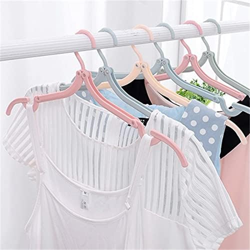8pcs Folding Clothes Hangers, LOMYLM 4 Colors Travel Hangers Foldable Portable Plastic Clothes Coats Hangers Home Hotel Camping Holiday Travel Accessories Cruise Essentials (Green/Blue/Pink/Beige) - Image 4