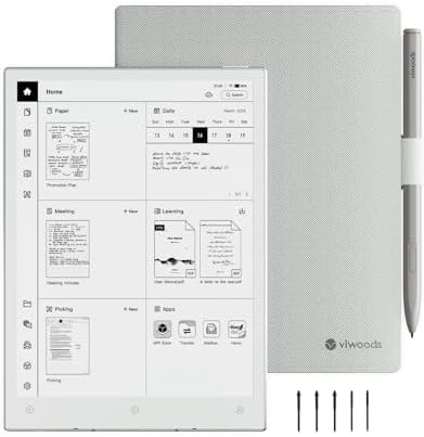 VIWOODS 8.2" AiPaper Mini AI E Ink Tablet, Portable Digital Notebook for Reading, Light Notes & Thinking, Electronic Notebook with Pen, Adjustable Front Light, 128GB