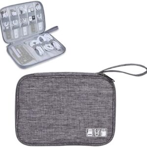 YUNYU Electronics Accessories Organizer Bag, Carry Travel Gadget Bag, Electronics Accessories Bag, Bag Travel Electronics, for USB Cable Drive(Grey)