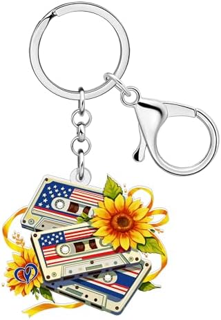 Acrylic Vintage Cassette Tape Keychain Wallet Car Ker Chain Rings Vintage Jewelry Nostalgia Gifts for Women Girls Charms