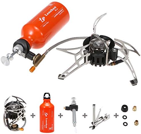 Camping Multi Fuel Oil Stove with 500ml Gasoline Fuel Bottle and 9-Plate Camp Stove Windscreen Windshield for Diesel Alcohol - Image 5