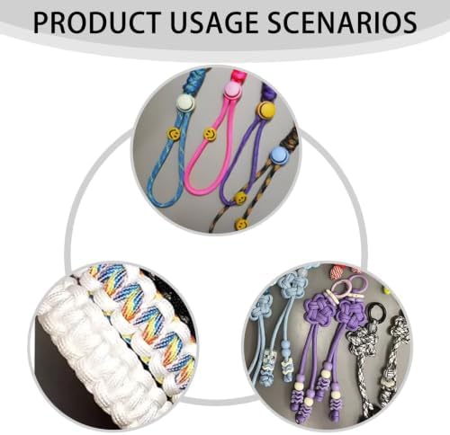 30Pcs Paracord Keychain Bag Charms, Colourful Braided Rope with Keyrings | 15 Paracord Ropes + 15 Gold Key Rings, Bag Charm Accessory, for Purse Backpack Handbag, Easy to Assemble - Image 6