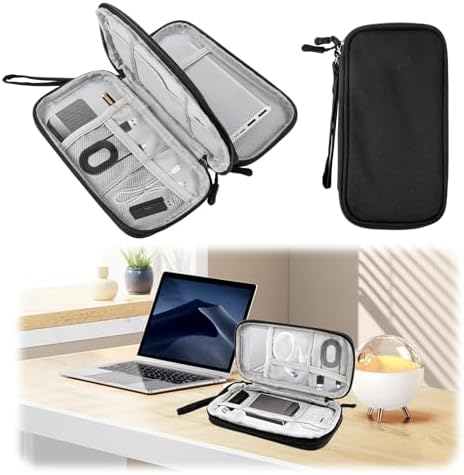 Electronics Accessories Organiser Bag, Waterproof Travel Cable Storage Case, Travel Gadget Bag, Compact Gadget Pouch for Chargers Cords Hard Drives Earphones, Holiday Essentials for Men Women - Image 7