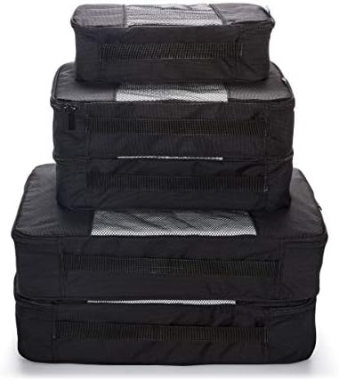 TravelWise Luggage, Black, 2 Small, 2 Medium, 1 Large, Luggage Packing Organization Cubes 5 Pack - Image 4