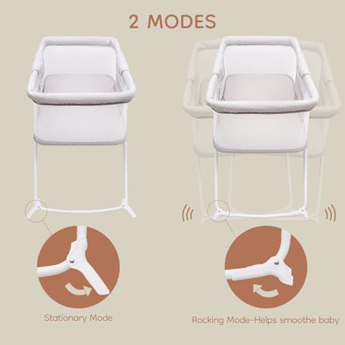 Foldable Baby Crib With Mosquito Net for home or travel | Baby Bed, Travel Cot, Gift for Newborn(0-9kg),Travel bed, compact fold crib,Cradle,Rocking function,Lightweight - Image 6