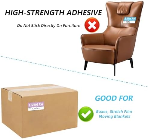 150PCS Home Moving Labels, 90x42mm 5 Color Coding Labels Packing Box Stickers with 25 Fragile and Blank Customizable Writable for House Wardrobe Furniture Apartment Moving House Essentials - Image 6