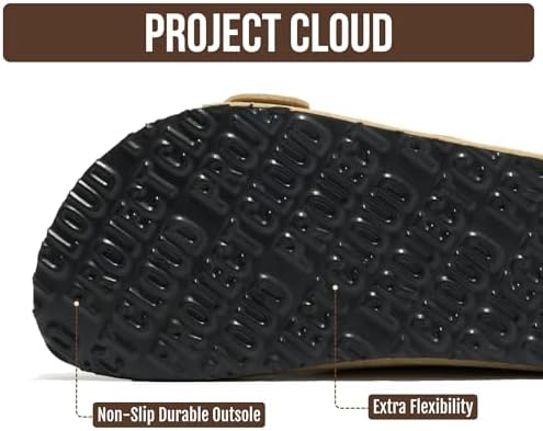 Projects Clouds Genuine Leather Flat Sandals for Women 2025 Comfortable Beach Necessities Women's Sandals Memory Foam Holiday Necessities Slides for Women Shoes (Santorini) - Image 4