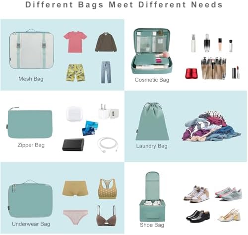 BAGAIL Packing Cubes for Suitcase 8 Set, Lightweight Luggage Packing Organizers Packing Cubes for Travel Accessories - Image 5