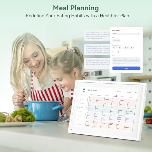 10.1 Inch WiFi Digital Calendar, Smart Touchscreen Interactive Display for Family Schedules Chore Chart, Meal Planner, To Do List, Smart Sync Switchable Digital Photo Frame w/Desk Stand - Image 5
