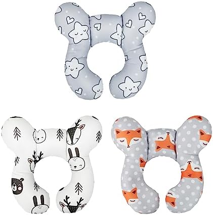 Baby Travel Pillow Infant Head Neck Support Pillow Cushion Newborn Pushchair Car Seat Neck Pillow Safety Baby Headrest Travelling Sleeping Pillow for Pram, Stroller, Car Seat, Airplane, Train, Bus - Image 7