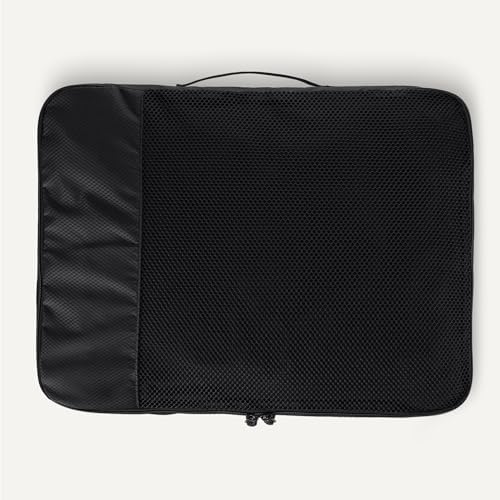 Amazon Essentials 4-Piece Packing Cubes Travel Accessories Set, Luggage Organiser with Double Zip, Mesh Top, Polyester, Large, Black (Previously Amazon Basics) - Image 5