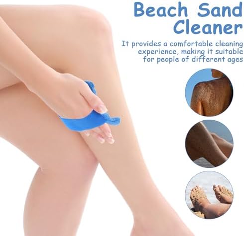 KAJNBN 2 Pcs Blue Synthetic Fiber Sand Mitt for Body Efficient Sand Removal Reusable for Beach Vacation Essentials - Image 8