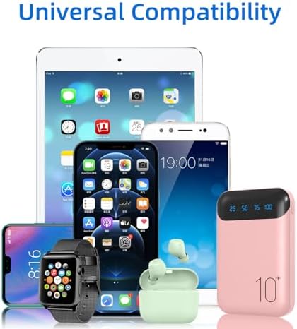 Portable Charger 10000mAh Slim USB C Input and Output Power Bank with LED Display Lightweight External Battery Pack Compatible for iPhone 14/13/12, iPad, Samsung etc. (pink(mini)) - Image 5