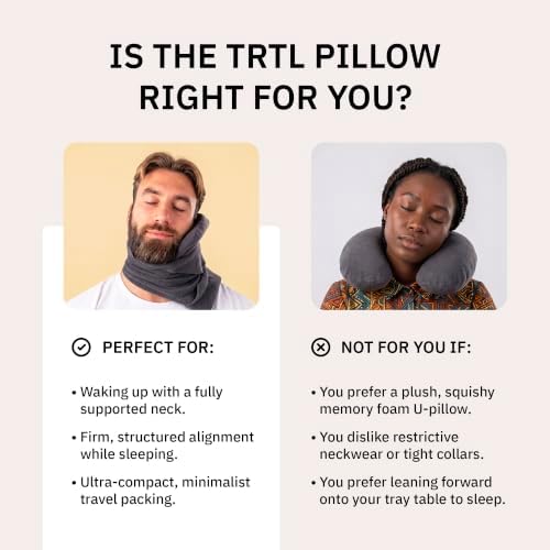 trtl Pillow - Scientifically Proven Super Soft Neck Support Travel Pillow - Machine Washable - Black - Image 3
