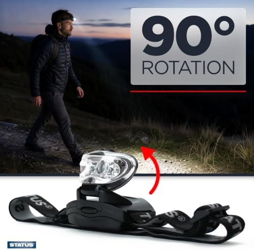 Status LED Head Lamp | Multi-Purpose Black Head Torch - Pack of 3-3xAAA Batteries (Included) | Running, Camping | Infrared and White Light | S3LEDHL1PKB6 | Infrared & White Light Modes, Adjustable Headlamp, For Running, Camping & Outdoor Use, 3xAAA Batteries Included, S3LEDHL1PKB6 - Image 2