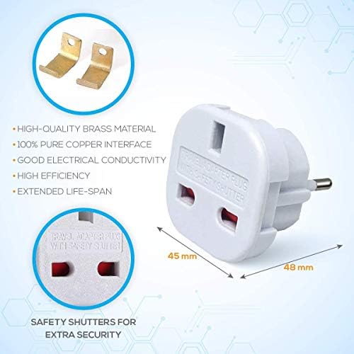 Gadgets Hut UK - 5 x UK to EU Europe European Travel Adapter suitable for France, Germany, Spain, Egypt, China - Refer to Product description for Country list - Image 4