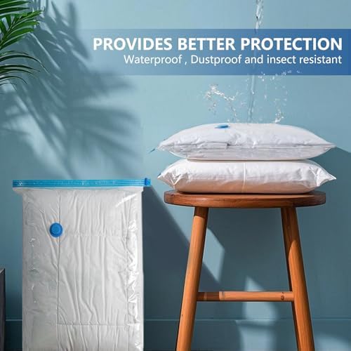 Vacuum Storage Bags 10Pcs with Electric Pump| 2XL+2L+2M+4S Space Saver Bags | Reusable Vacuum Bags for Bedding Pillows, Moving and Travel | PA Material | Clothes Storage Bags - Image 3