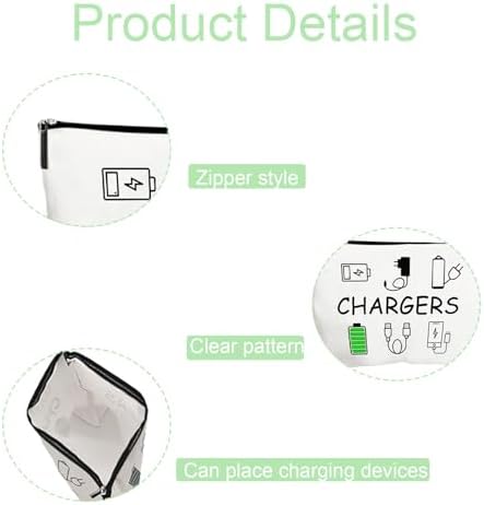 Charger Bag for Travels, Cable Bag Travel Accessories, Travel Gifts for Women and Men, Make Up Bags for Men Women Wash Bag Pouch with Zipper for Friends Daughter Son - Image 3