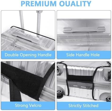 Flintronic Travel Luggage Clear PVC Cover, Luggage Cover Reusable, Suitcase Cover Washable, 30 Inch Suitcase Protective Cover, with Luggage Tag*1 - Image 3