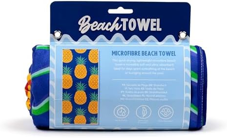 Puckator Pineapple Print Microfibre Beach Towel - Large Quick Drying Lightweight Thin Funny Mens Girls Beach Pool Holiday Towel Towels For Adults Womens - Vacation Accessories Essentials Family - Image 9