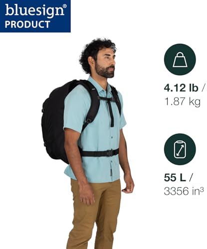 Osprey Farpoint Men's Travel Pack, 55L, Black - Image 2