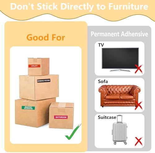 210 Pcs Moving House Labels, Coloured Packing Labels, Packing Tags Fragile Stickers for Storage Boxes, Moving House Essentials, 15 Sheets - Image 4