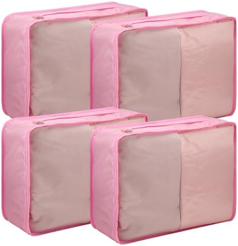 Nagoyuki 4 PCS Large Packing Cubes,40x30x12CM Same Size Suitcase Organiser Bags Compressible Expandable Packing Cubes for Suitcase, Luggage,Handy Helper (Pink) - Image 8
