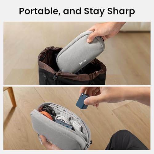 tomtoc Electronics Organizer Travel Case, Water Resistant Travel Bag Cable Organizer for Essentials, Tech Pouch Accessories Carry Storage for Cord, Phone, Cables, Airpods, USB Flash Drive, Daily Items - Image 11
