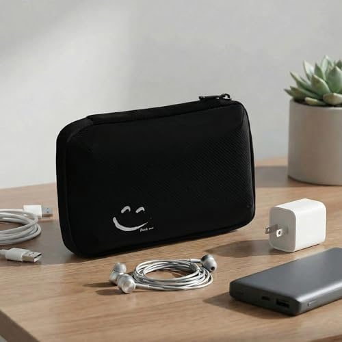 OrgaWise Cable Organiser Bag, Electronic Organizer Travel Case, Water Resistant Travel Accessories Bag Tech Pouch for Charger Adapter Power Bank Hard Drive (Black) - Image 8
