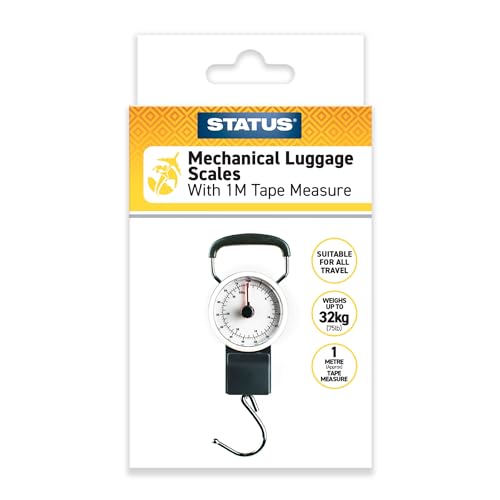 STATUS Mechanical Luggage Scale with 1 m Tape Measure, Portable Analog Travel Weighing Scale up to 32 kg Capacity for Suitcases & Bags, (SMLSCALE1PK4) - Image 6