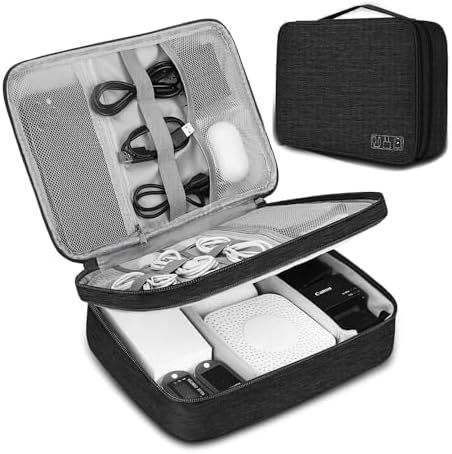 Travel Cable Organiser Bag, 3-Layers Electronics Accessories Organizer Bag Extra Large Universal Carry Travel Gadget Bag for Power Bank, Memory Card, Data Cable, Charger Hard Disk