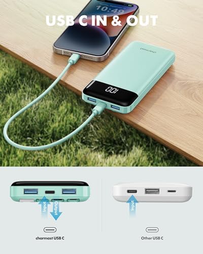 Charmast Power Bank with Built in Cables X 4, 10000mAh Portable Charger 6 Outputs 3 Inputs Travel Essentials, LED Display Type C Powerbank, Slim USB C Battery Pack Compatible with iPhone17/Samsung etc - Image 7