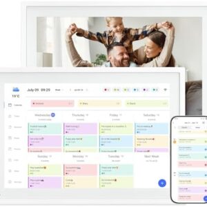 10.1 Inch WiFi Digital Calendar, Smart Touchscreen Interactive Display for Family Schedules Chore Chart, Meal Planner, To Do List, Smart Sync Switchable Digital Photo Frame w/Desk Stand