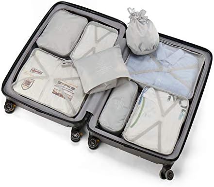 Packing Cubes 8 Sets Travel Luggage Organizers with Waterproof Shoe Storage Bag Compression Pouches(Grey) - Image 6