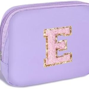 Travel Essentials Initial Fanny Pack with Adjustable Strap Cute 5 6 7 8 9 10 11 12 13 Year Old Girl Gifts Crossbody Everywhere Chest Pouch Belt Bag Beach Vacation Essentials for Women Purple E