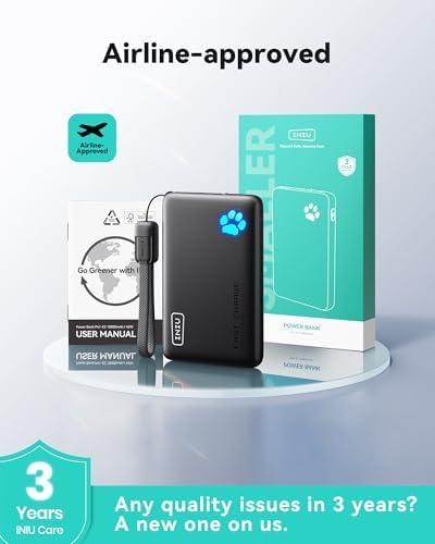 INIU 45W Fast Charging Power Bank, 40% Smaller 10000mAh with Detachable Cable, Flight-Safe Travel Portable Charger, USB C Mobile Phone Portable Powerbank for iPhone 17 16 15 Pro iPad Samsung S25 etc - Image 7