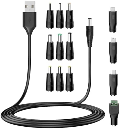 USB to 5V DC Power Cable – 1.5M Universal 5V USB Power Cable for Charging Devices, Electronics, and DIY Projects